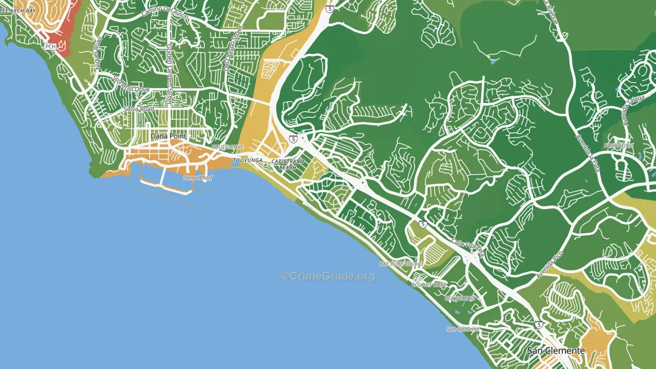 Capistrano Beach, CA Map of Murder Rates