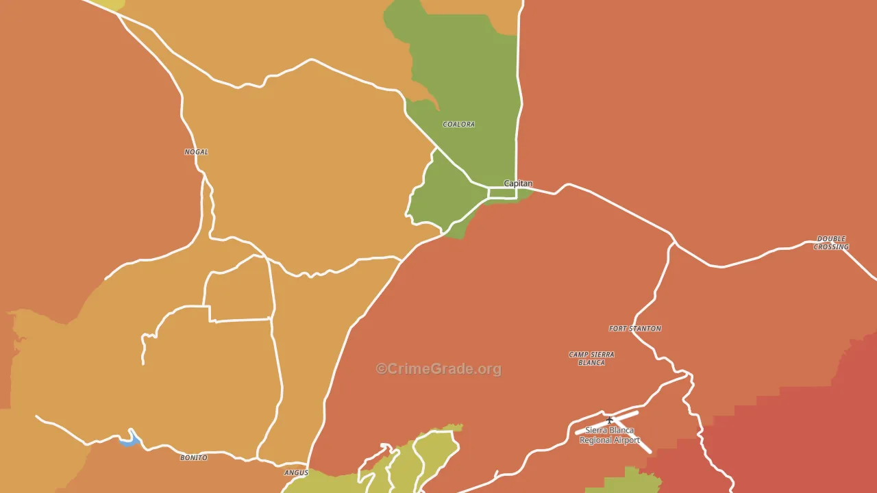 Capitan, NM Map of Murder Rates