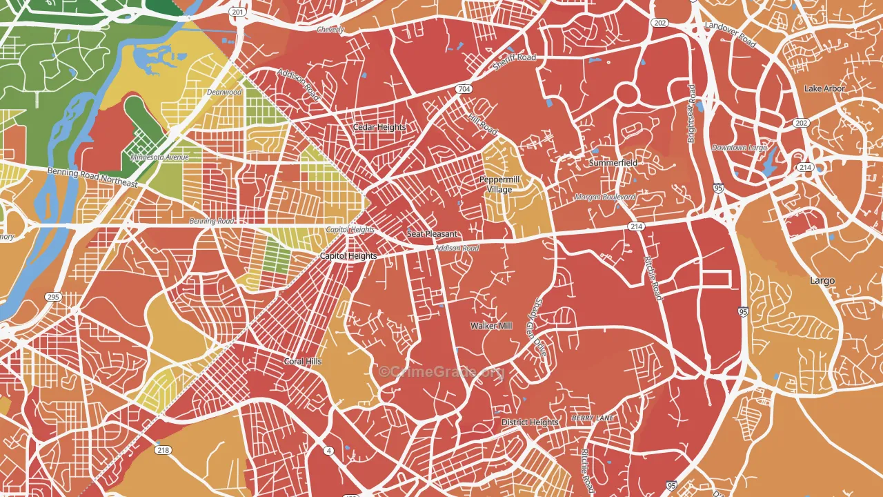 Capitol Heights, MD Map of Murder Rates