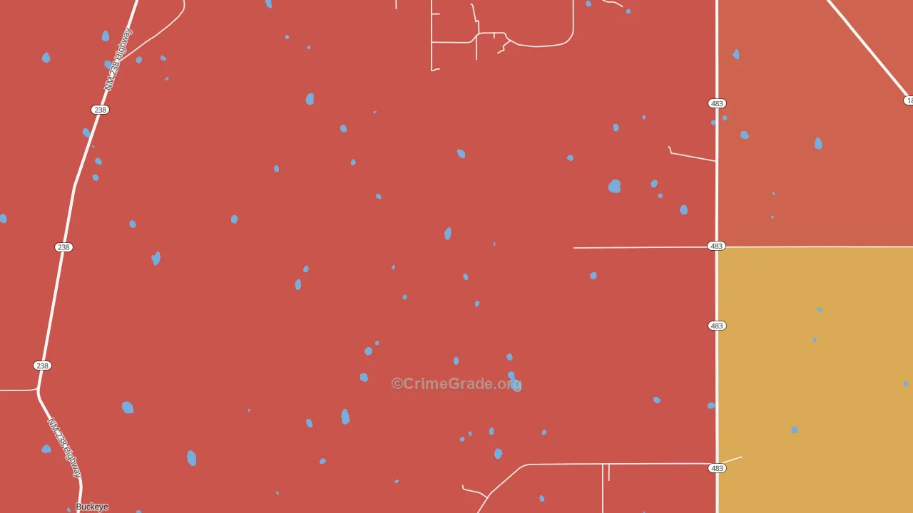 Caprock, NM Map of Murder Rates