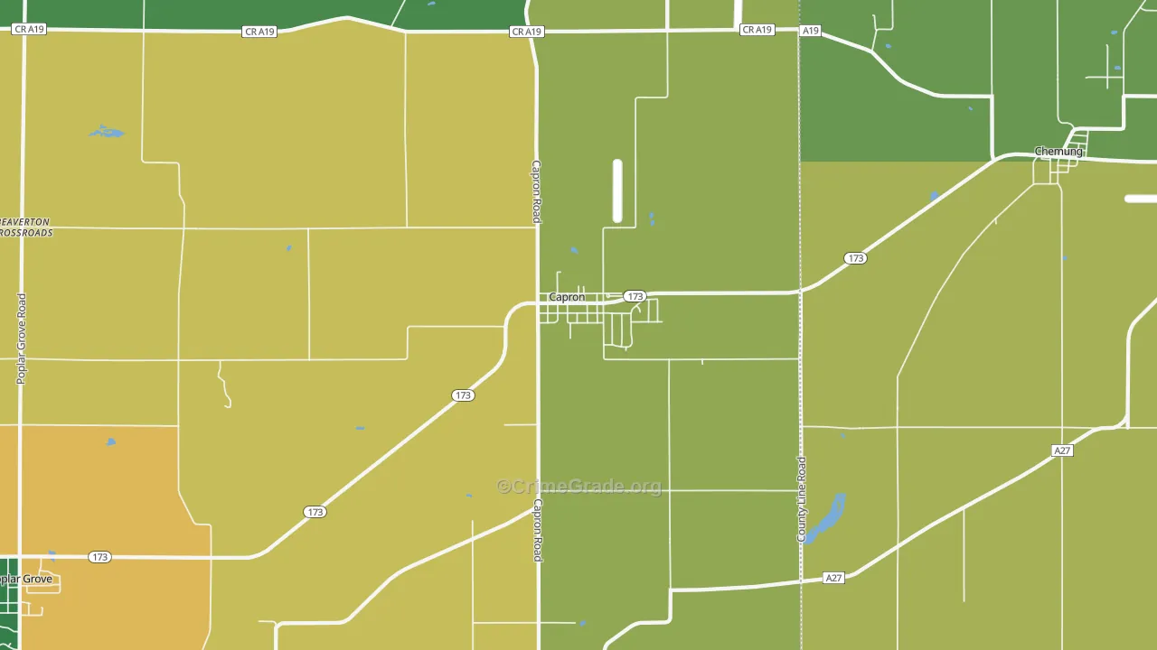 Capron, IL Map of Murder Rates