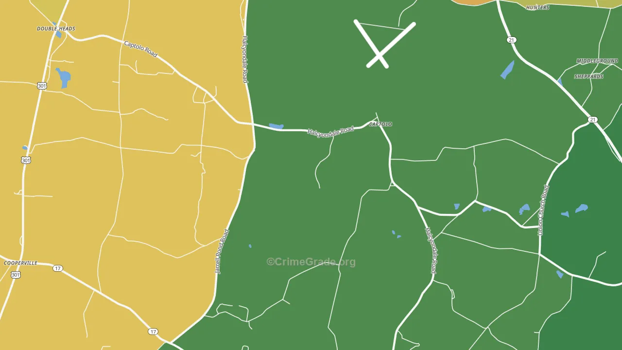 Captolo, GA Map of Murder Rates