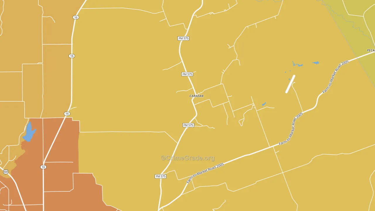 Caradan, TX Map of Murder Rates