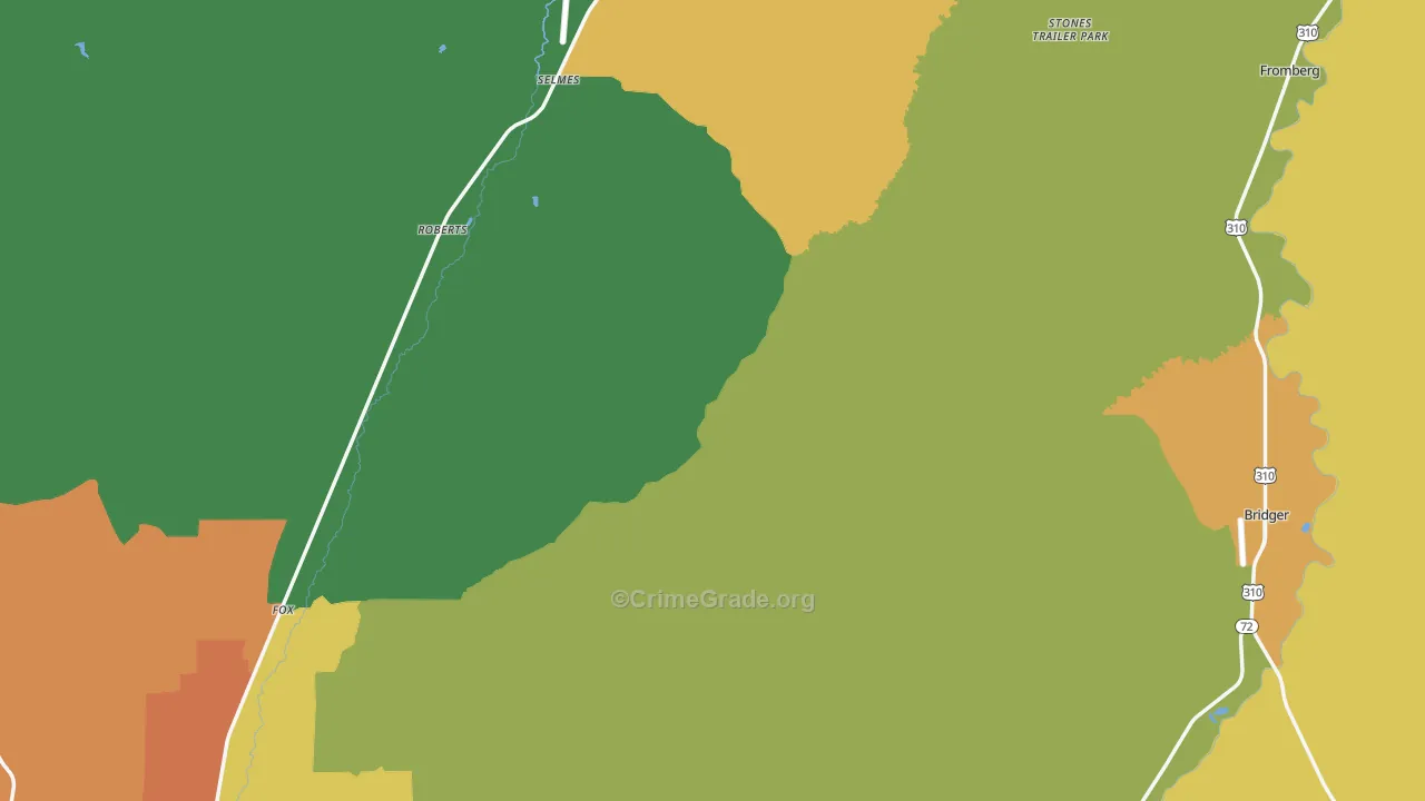 Carbon County, MT Map of Murder Rates