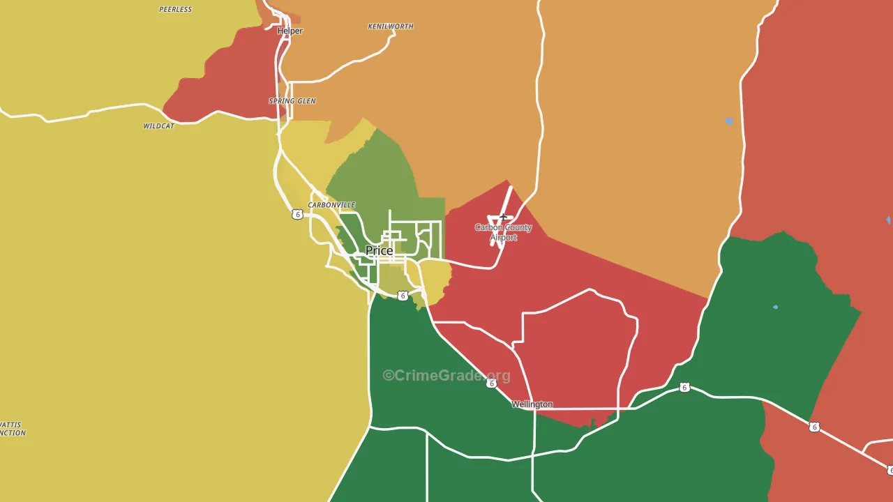 Carbon County, UT Map of Murder Rates