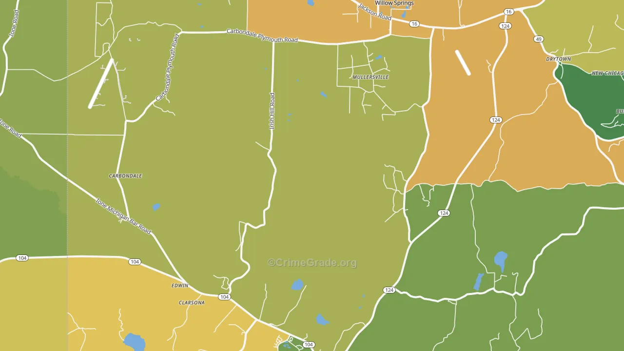 Carbondale, CA Map of Murder Rates