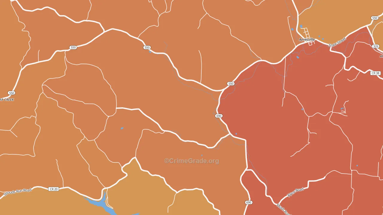 Carbondale, OH Map of Murder Rates