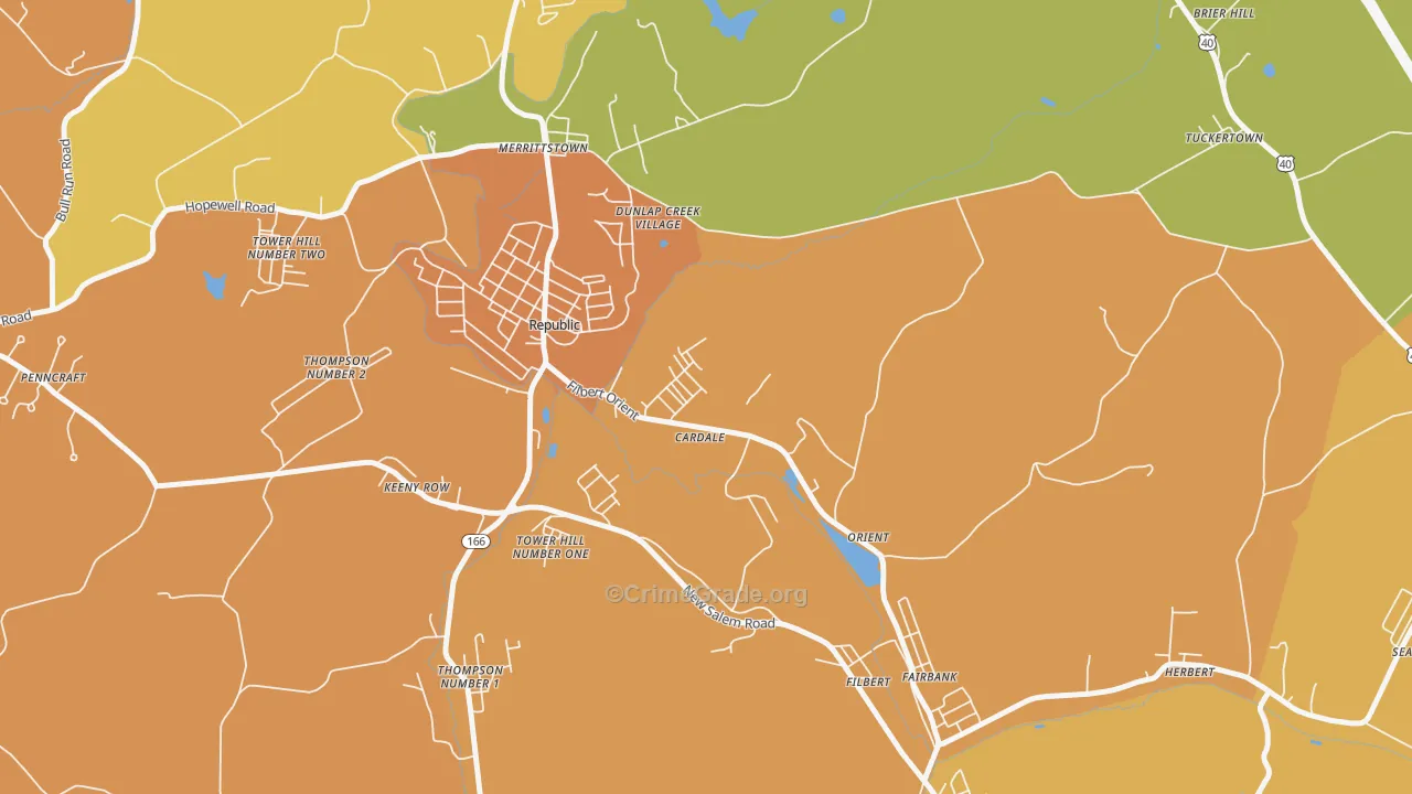 Cardale, PA Map of Murder Rates
