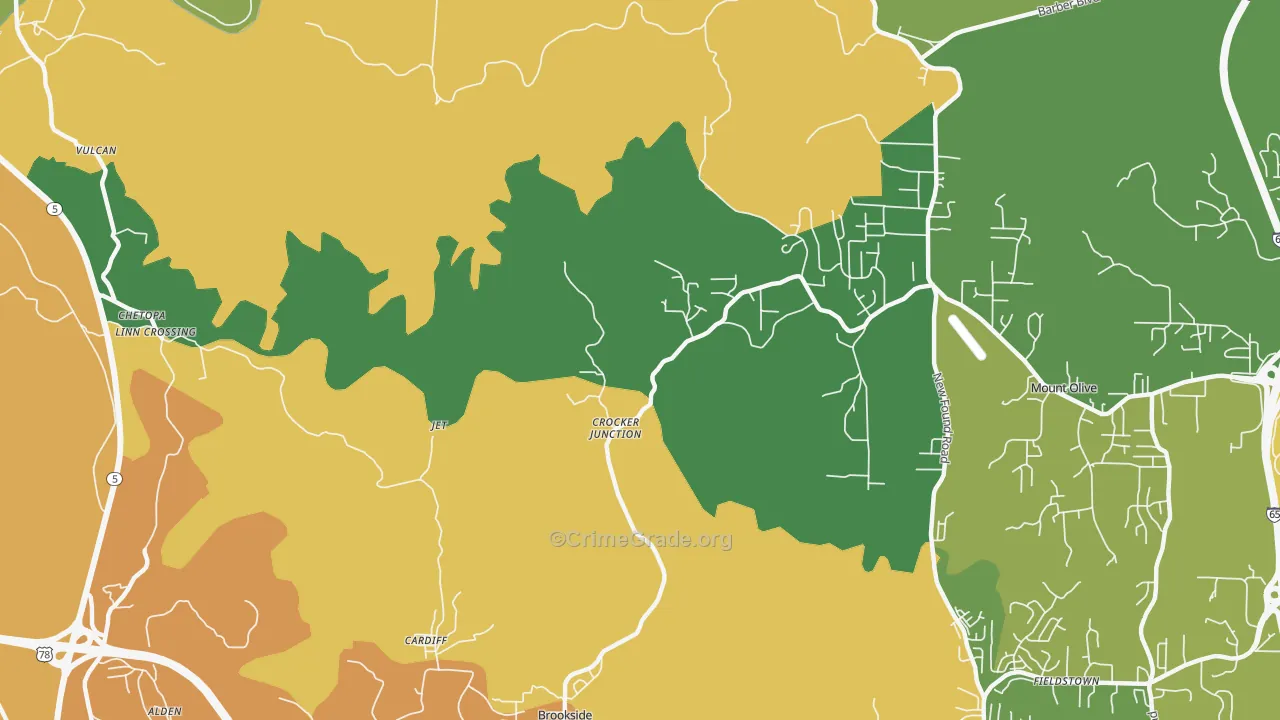 Cardiff, AL Map of Murder Rates