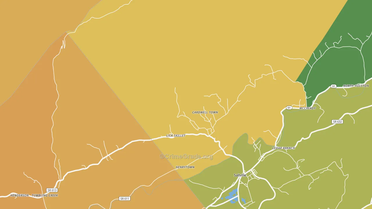 Cardwell Town, VA Map of Murder Rates