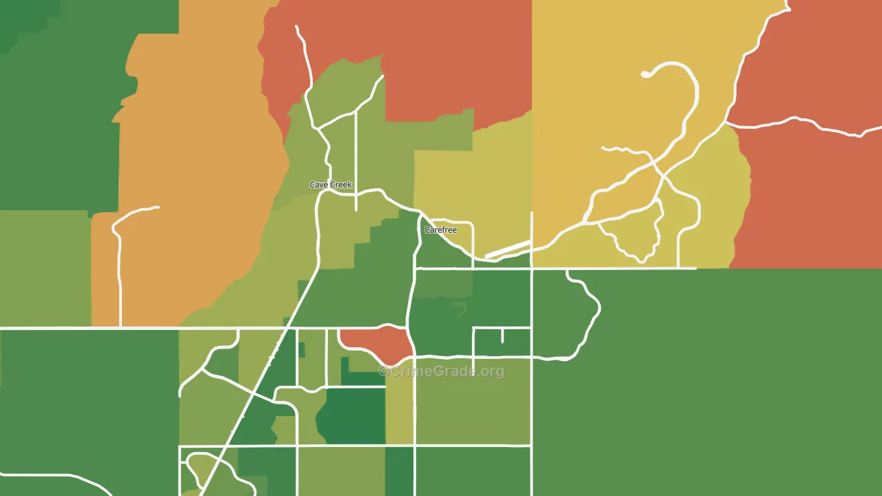 Carefree, AZ Map of Murder Rates