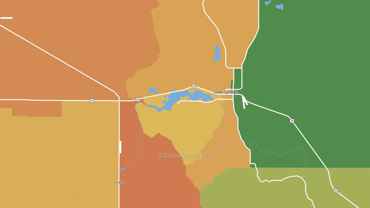 Caribou County, ID Map of Murder Rates