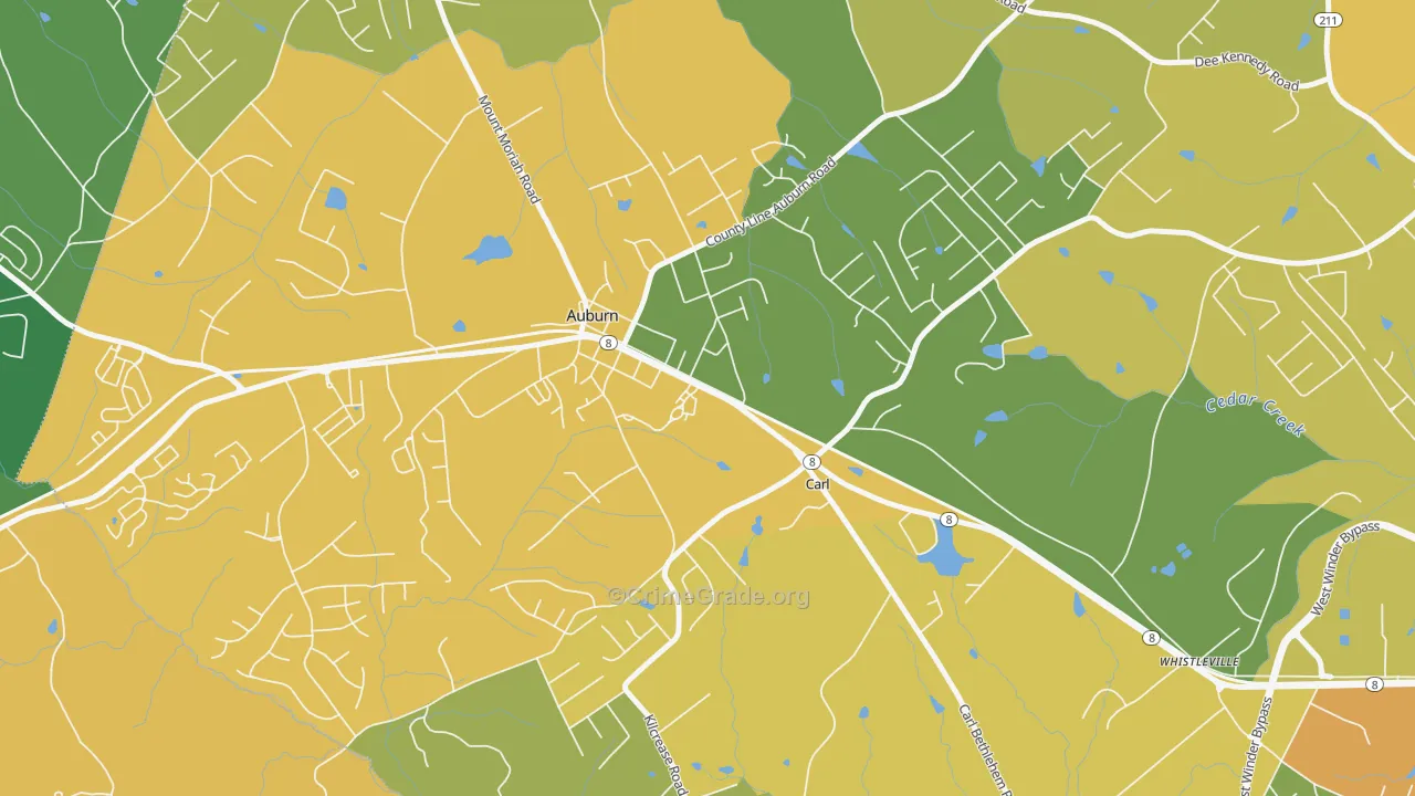 Carl, GA Map of Murder Rates
