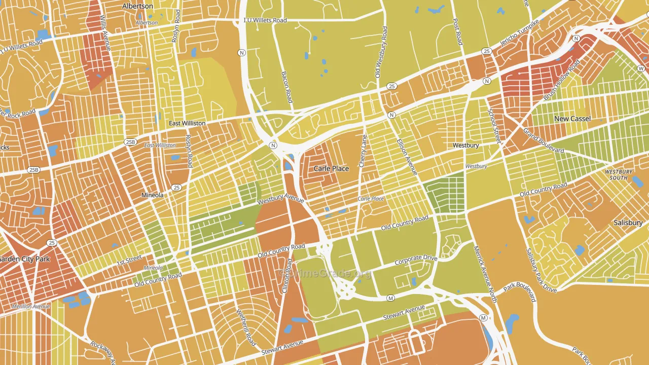 Carle Place, NY Map of Murder Rates