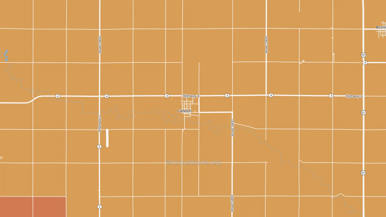 Carleton, NE Map of Murder Rates