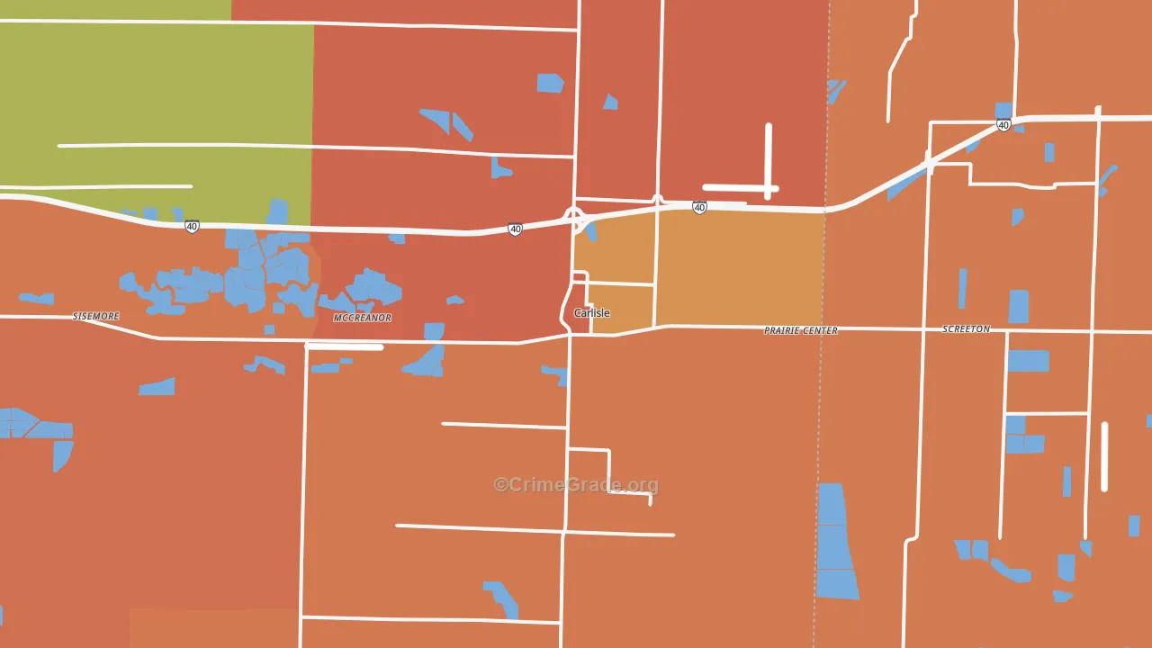Carlisle, AR Map of Murder Rates