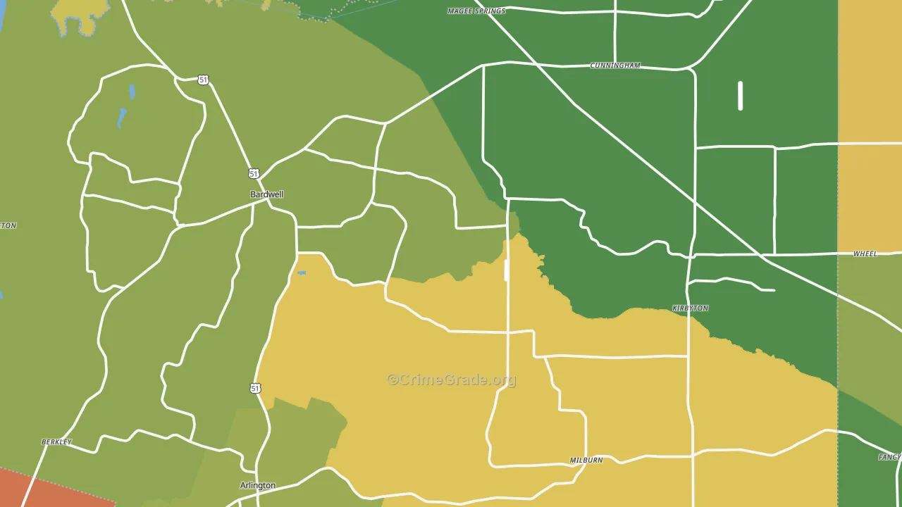 Carlisle County, KY Map of Murder Rates