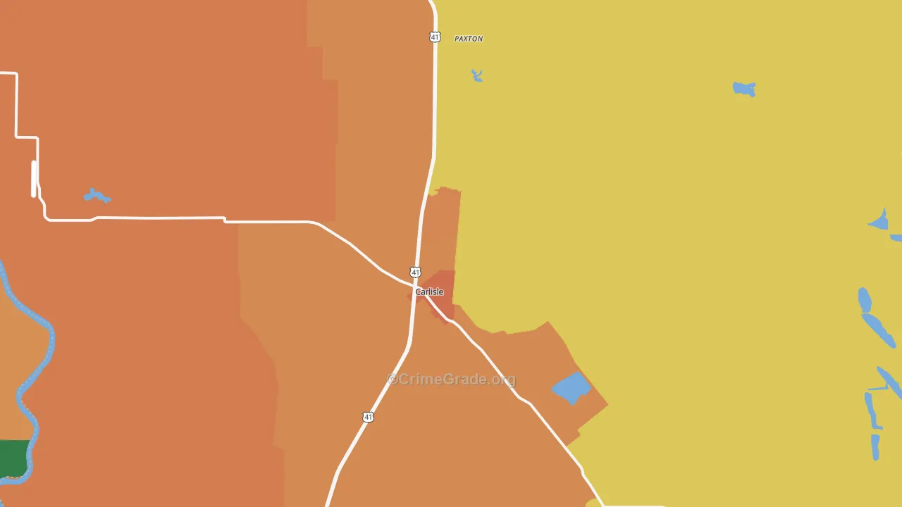 Carlisle, IN Map of Murder Rates
