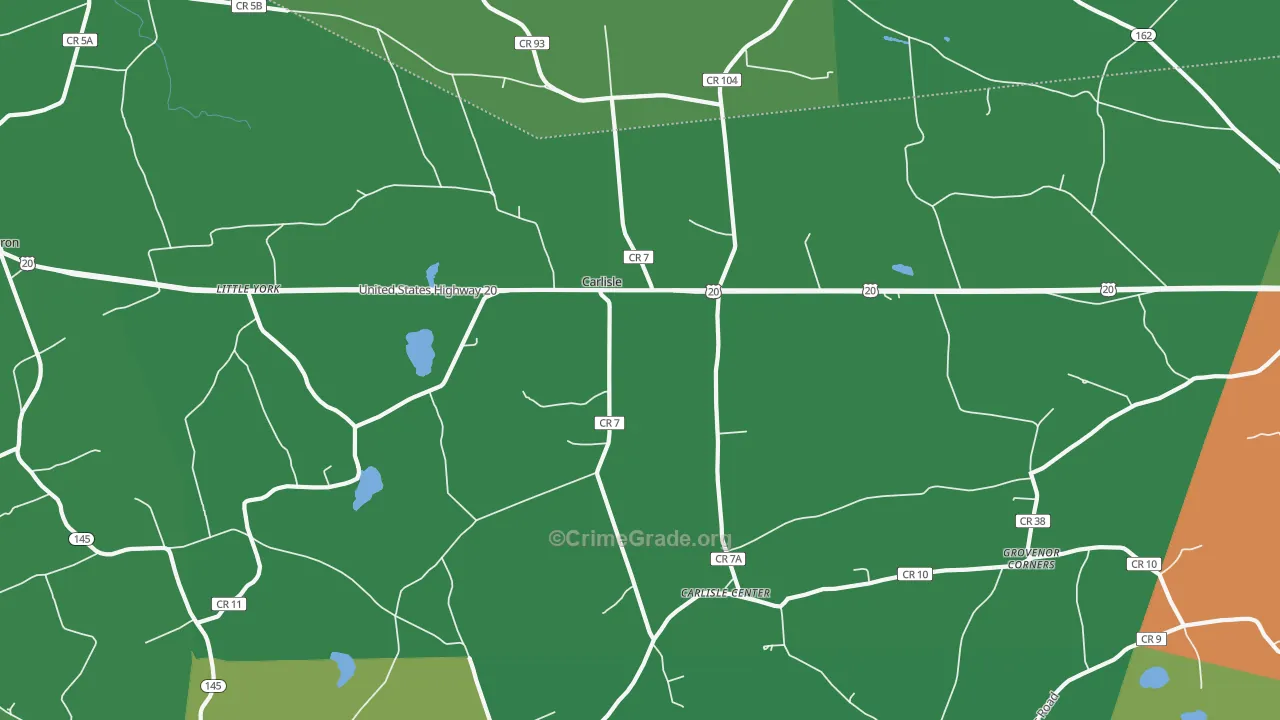 Carlisle, NY Map of Murder Rates