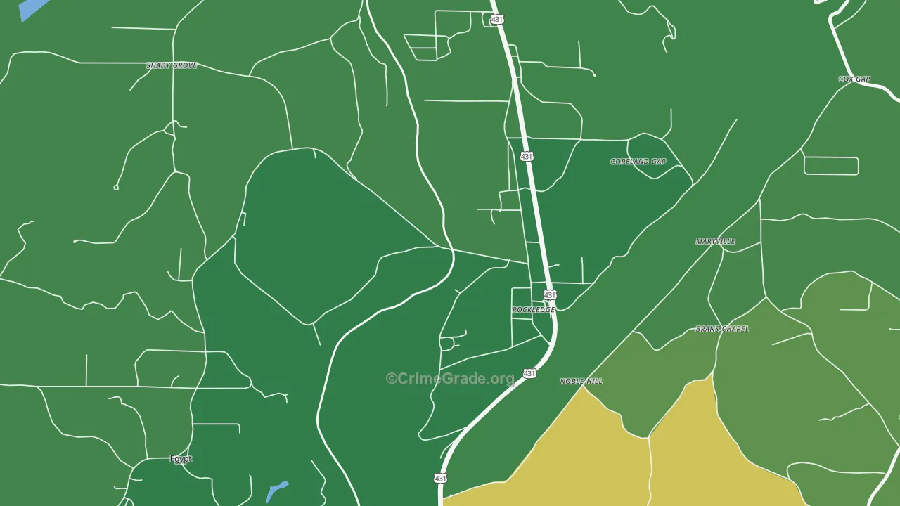Carlisle-Rockledge, AL Map of Murder Rates