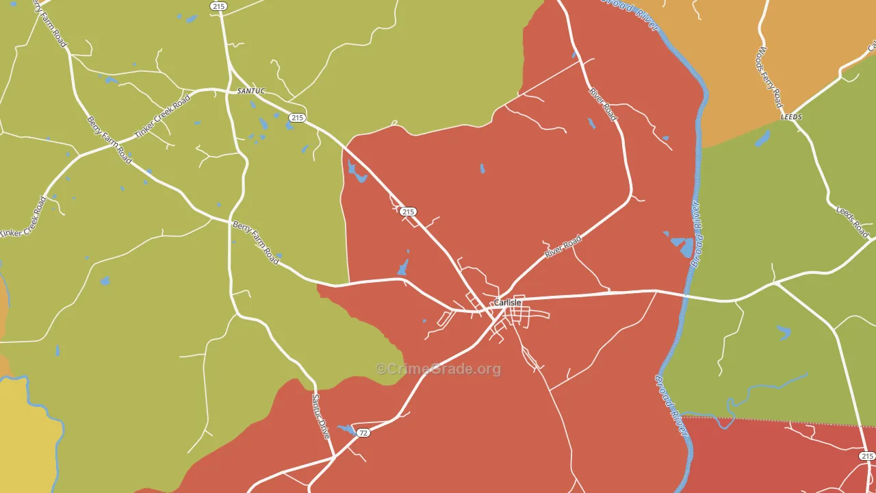 Carlisle, SC Map of Murder Rates