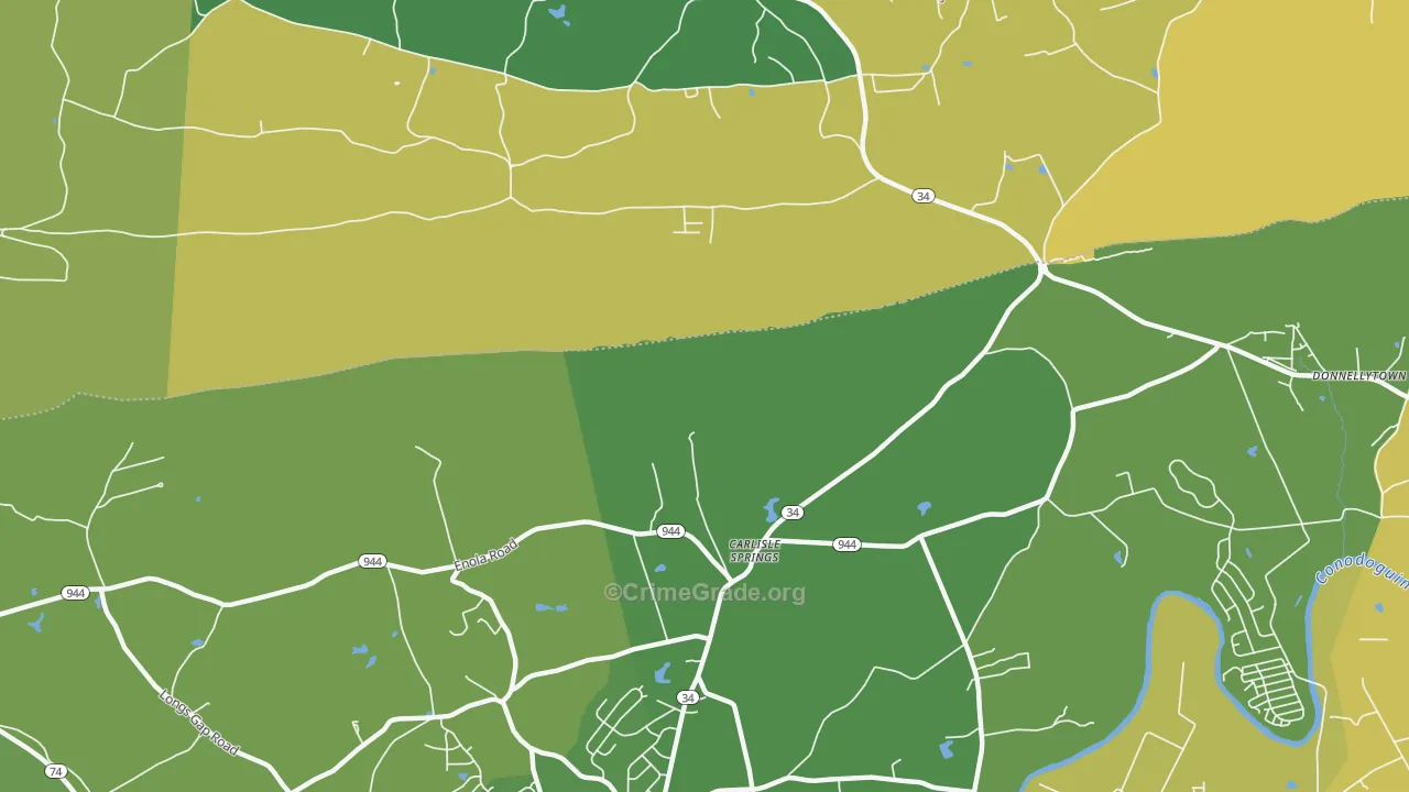 Carlisle Springs, PA Map of Murder Rates