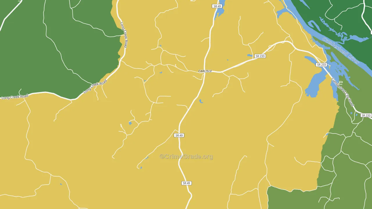 Carlisle, TN Map of Murder Rates