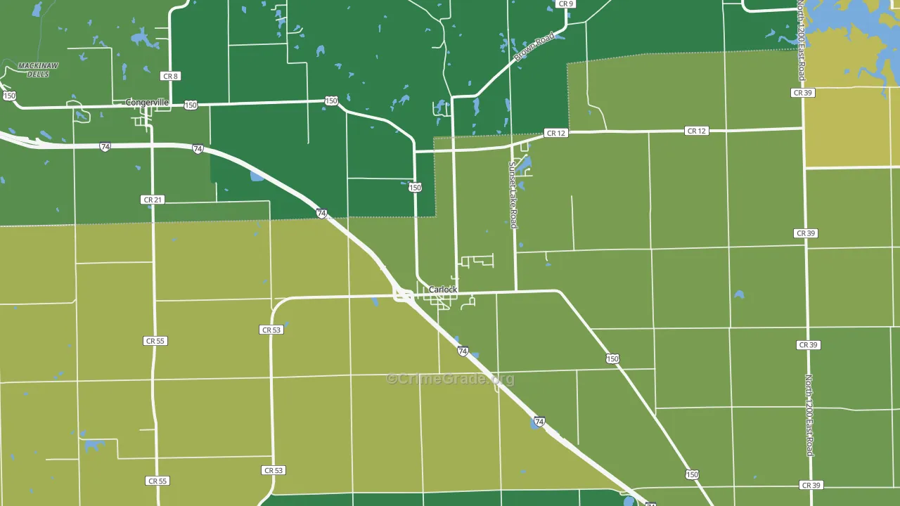 Carlock, IL Map of Murder Rates