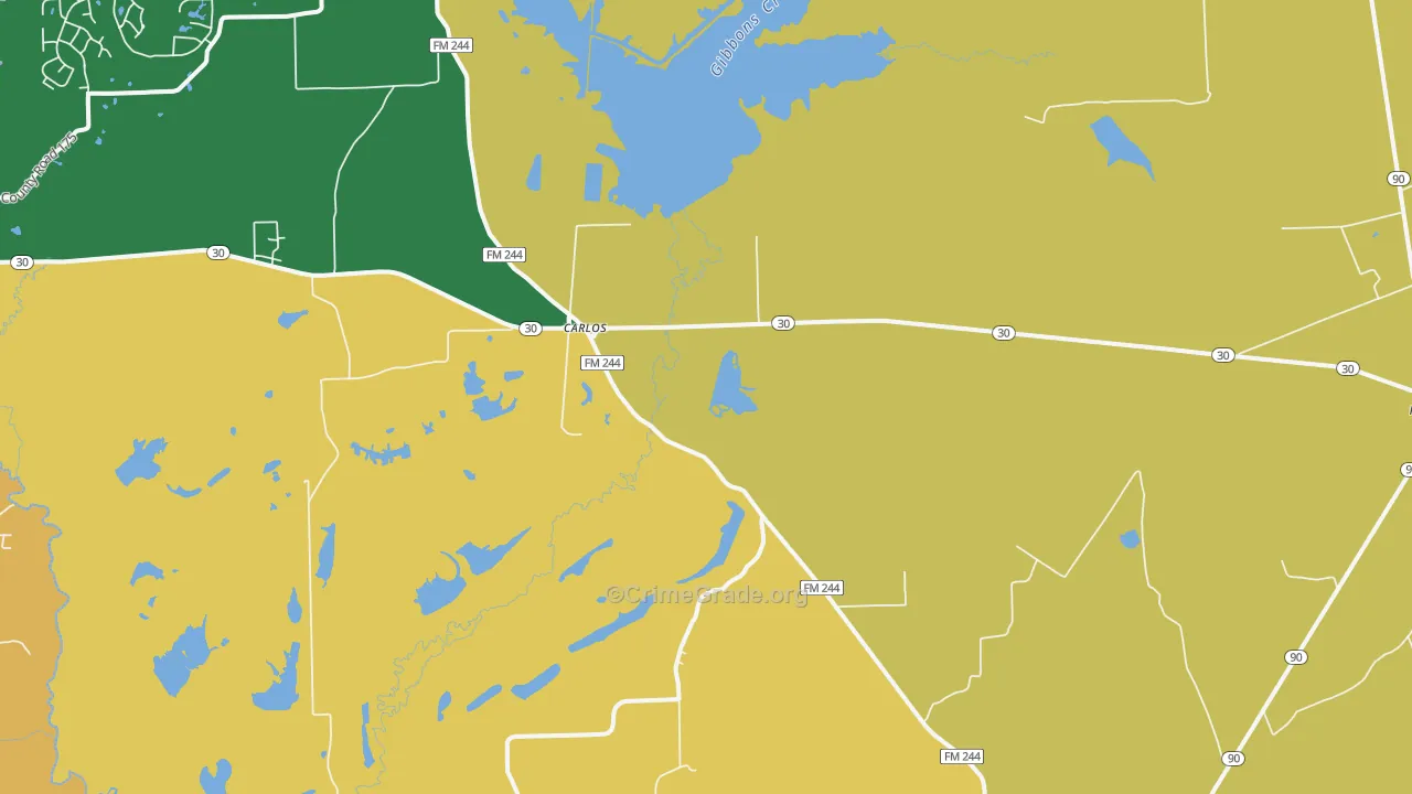 Carlos, TX Map of Murder Rates