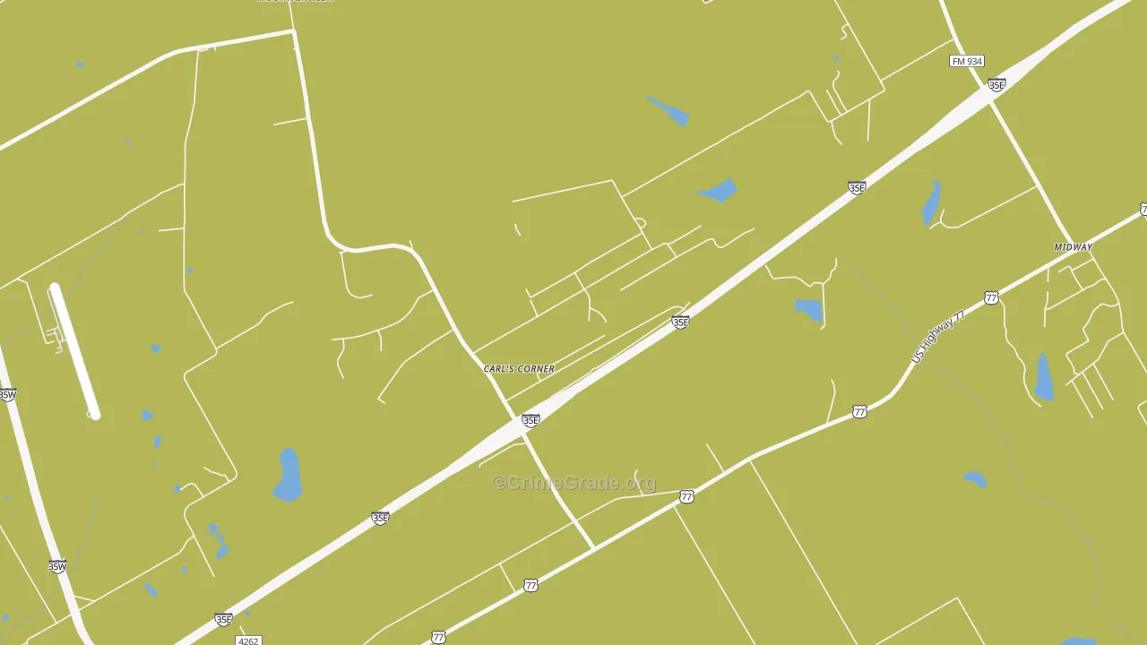 Carls Corner, TX Map of Murder Rates