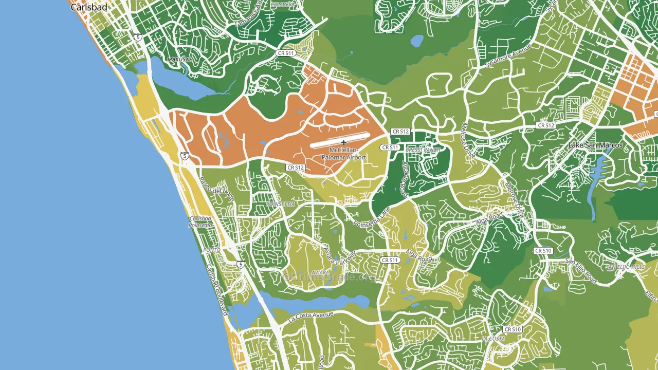 Carlsbad, CA Map of Murder Rates