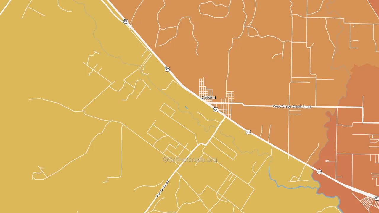 Carlsbad, TX Map of Murder Rates