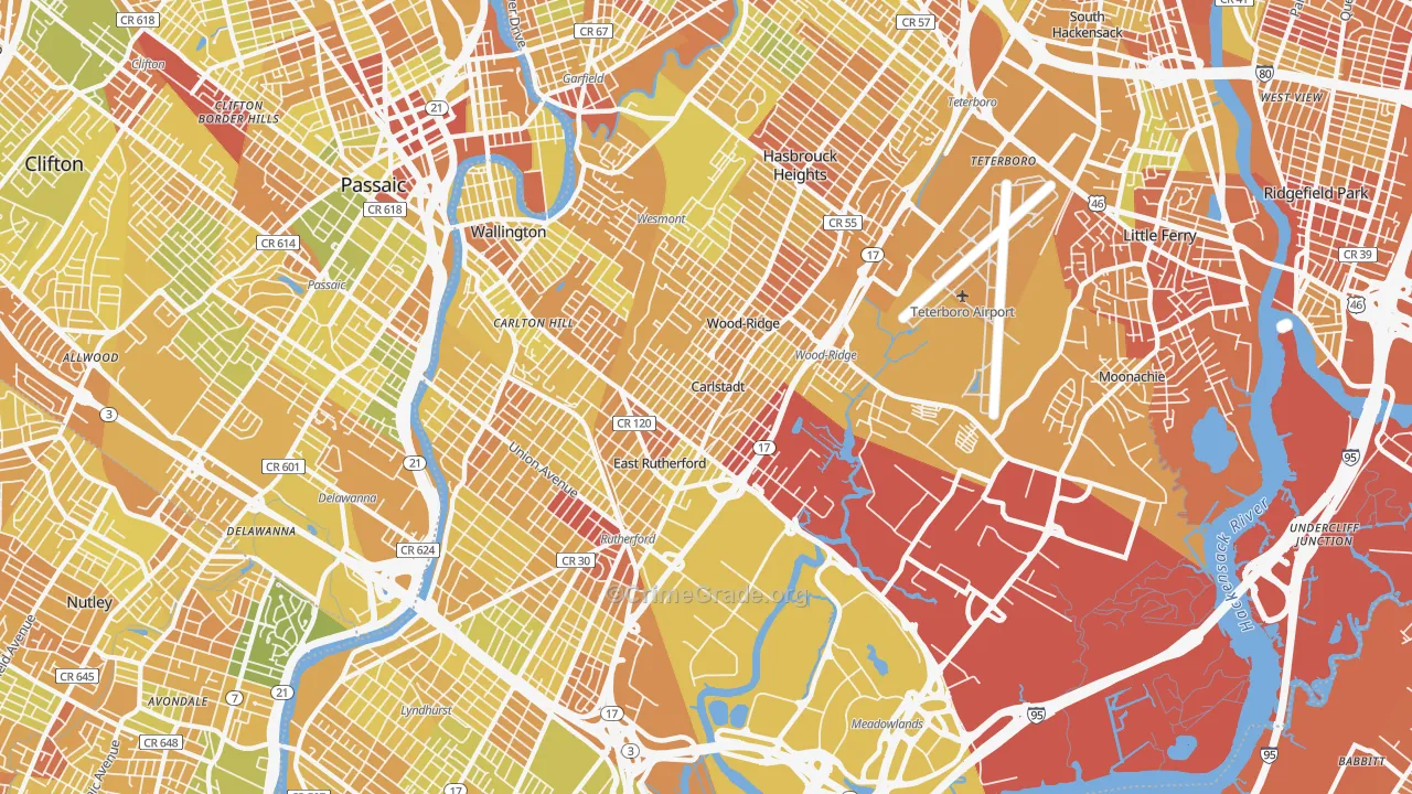 Carlstadt, NJ Map of Murder Rates