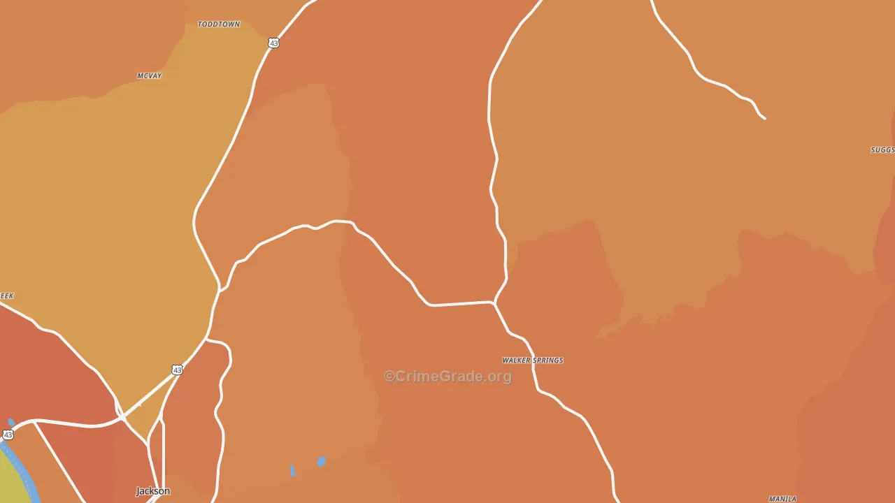 Carlton, AL Map of Murder Rates