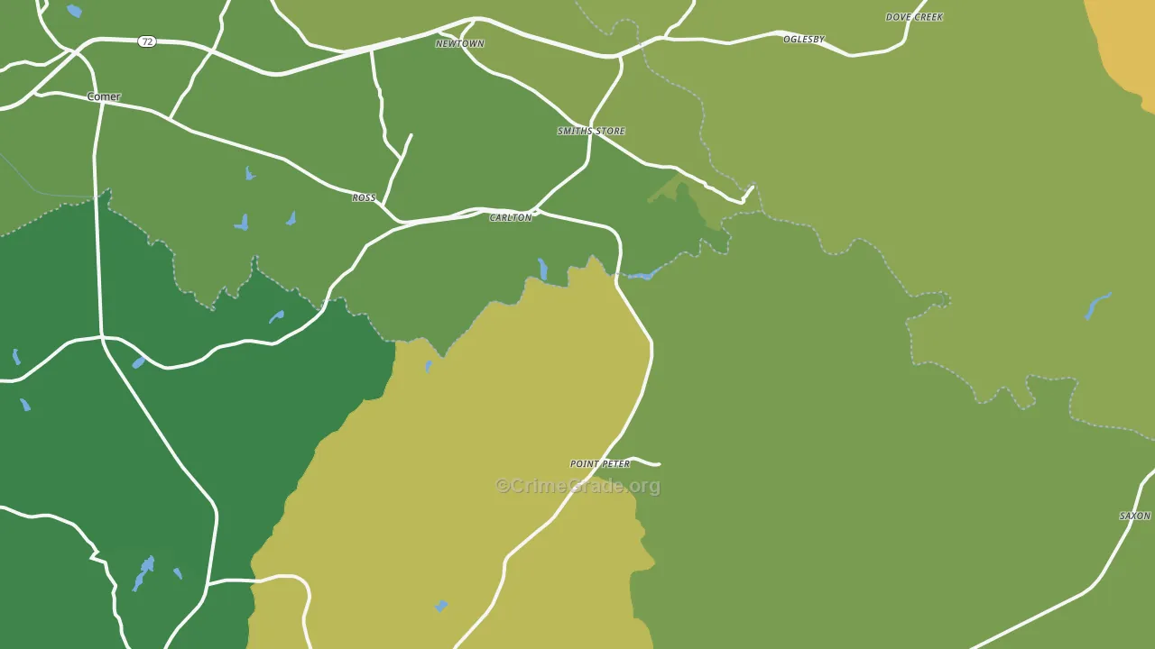 Carlton, GA Map of Murder Rates