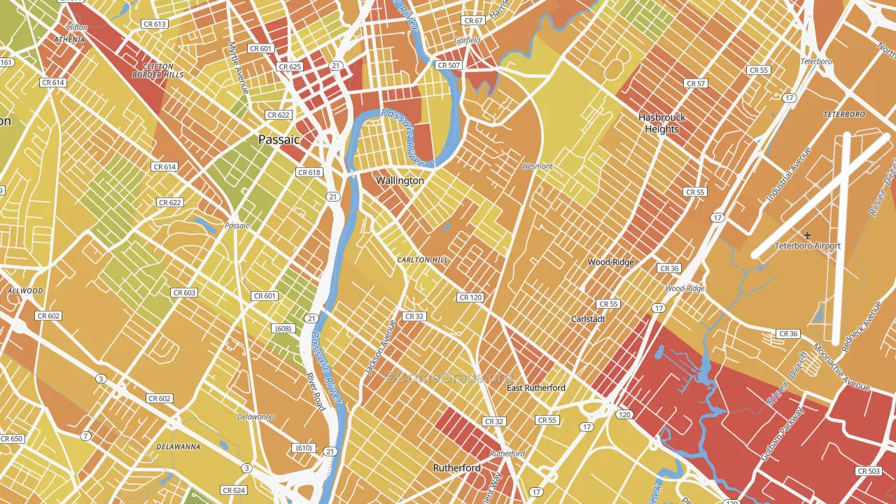 Carlton Hill, Wallington, NJ Map of Murder Rates