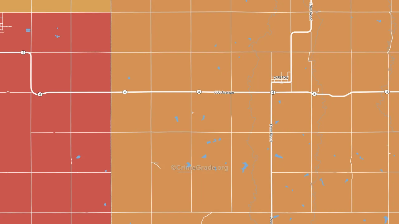 Carlton, KS Map of Murder Rates