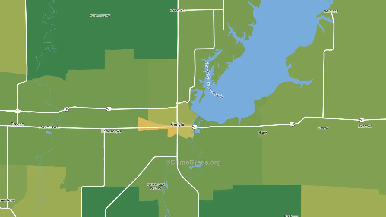 Carlyle, IL Map of Murder Rates