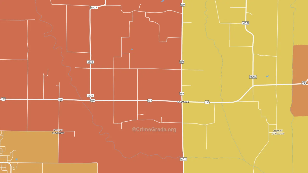 Carmack, MO Map of Murder Rates