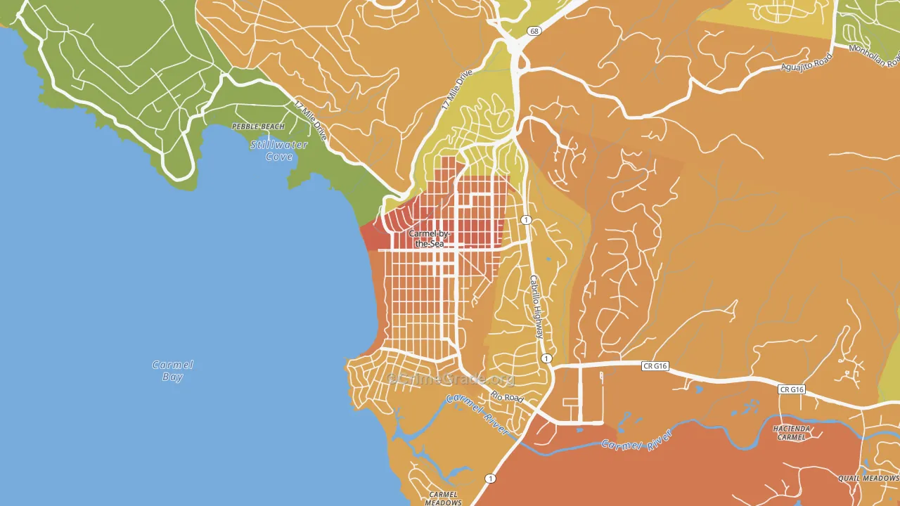 Carmel-By-The-Sea, CA Map of Murder Rates