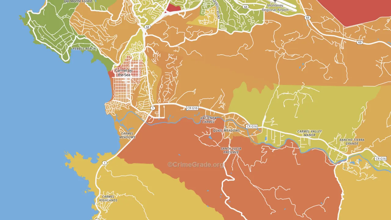 Carmel, CA Map of Murder Rates