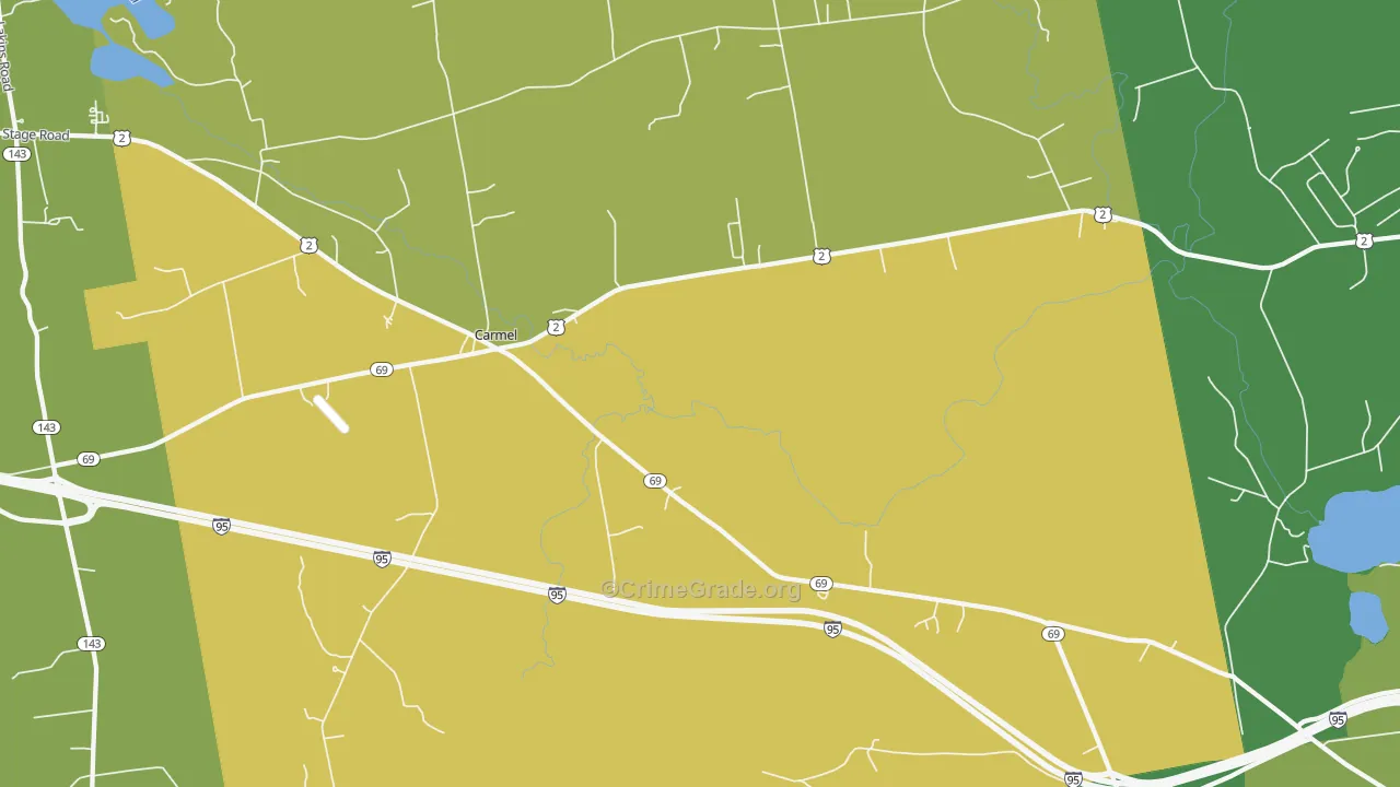 Carmel, ME Map of Murder Rates