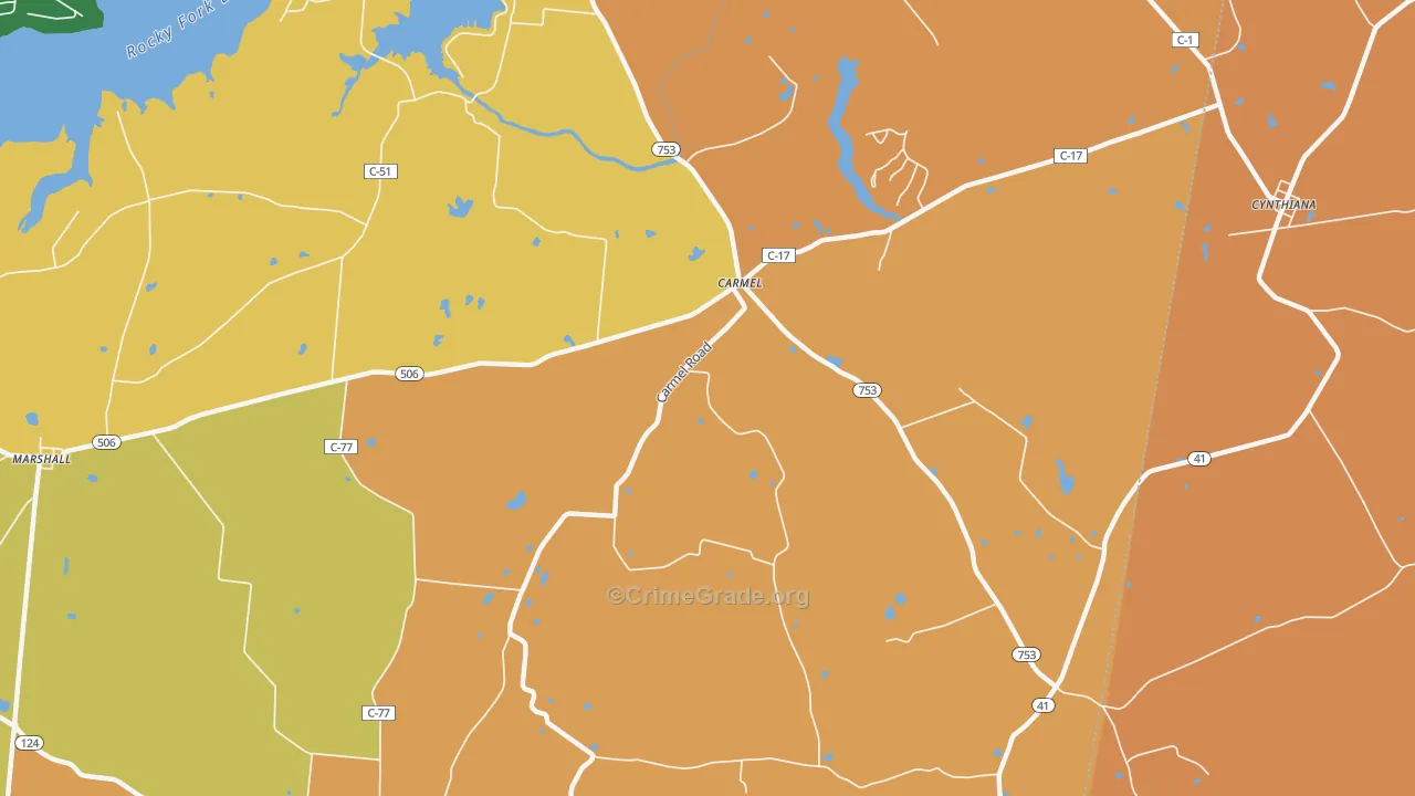 Carmel, OH Map of Murder Rates
