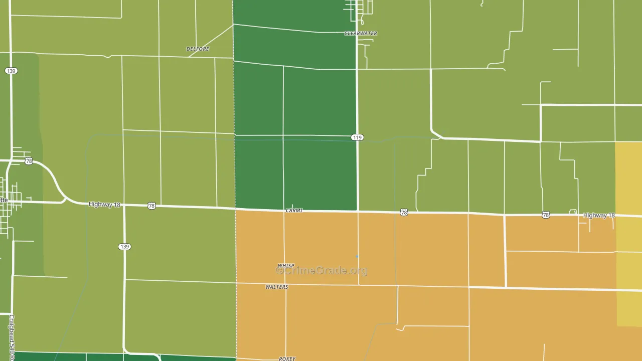 Carmi, AR Map of Murder Rates