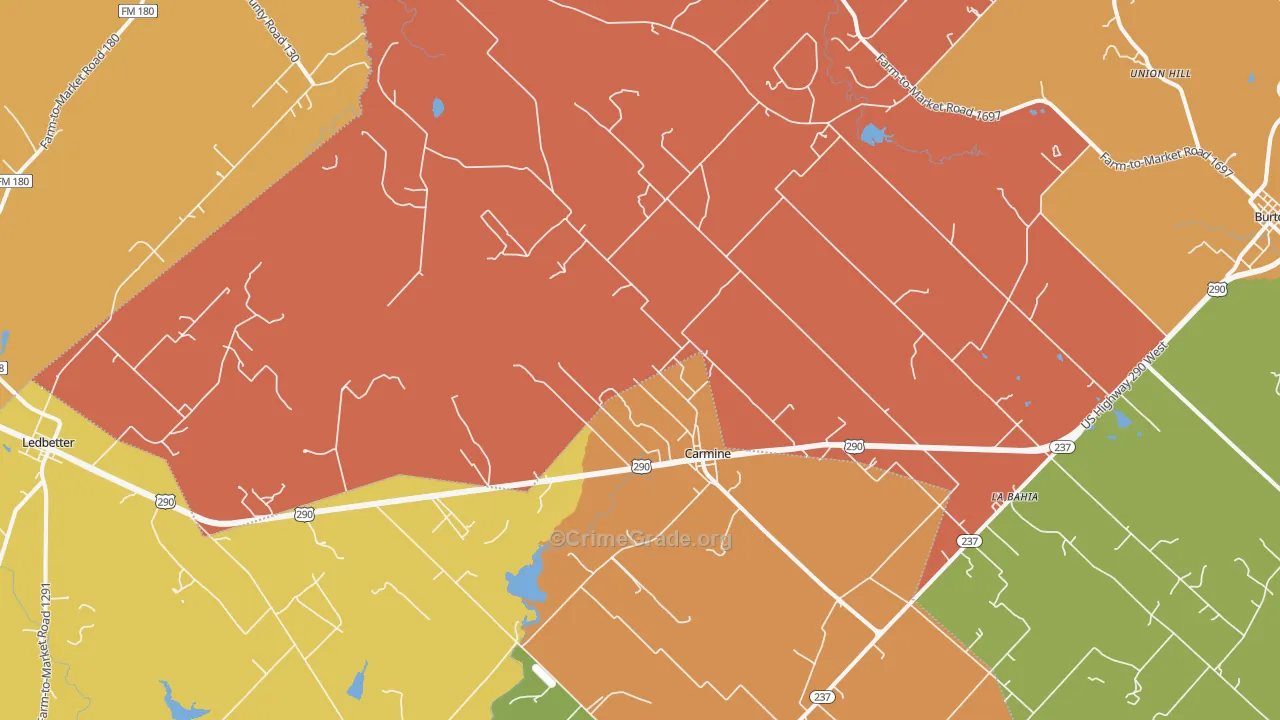 Carmine, TX Map of Murder Rates