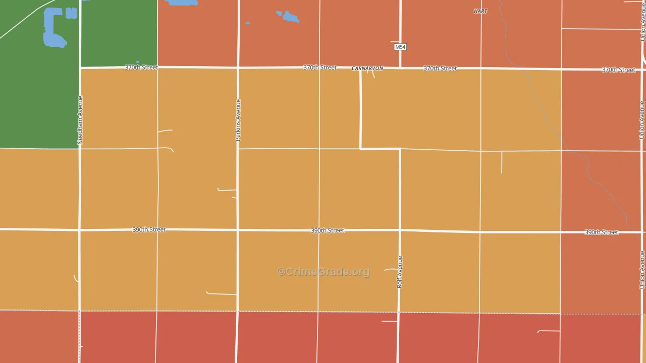 Carnarvon, IA Map of Murder Rates