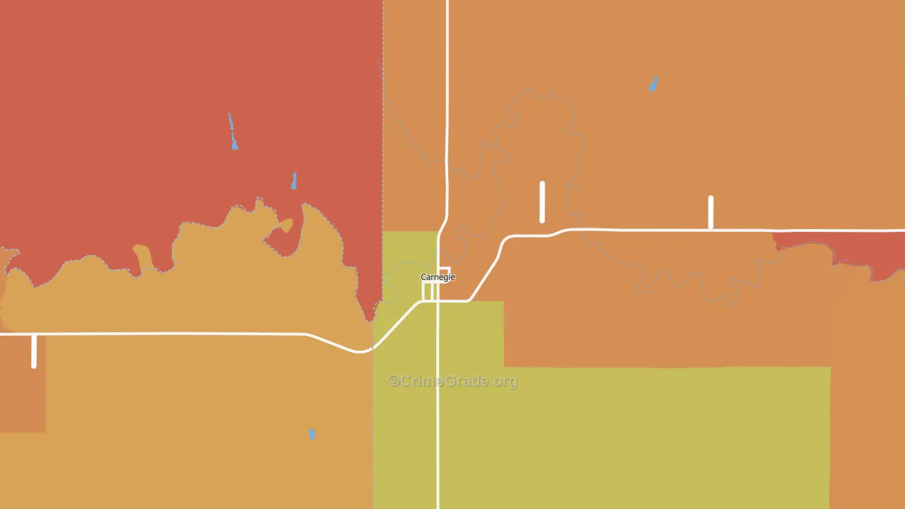 Carnegie, OK Map of Murder Rates