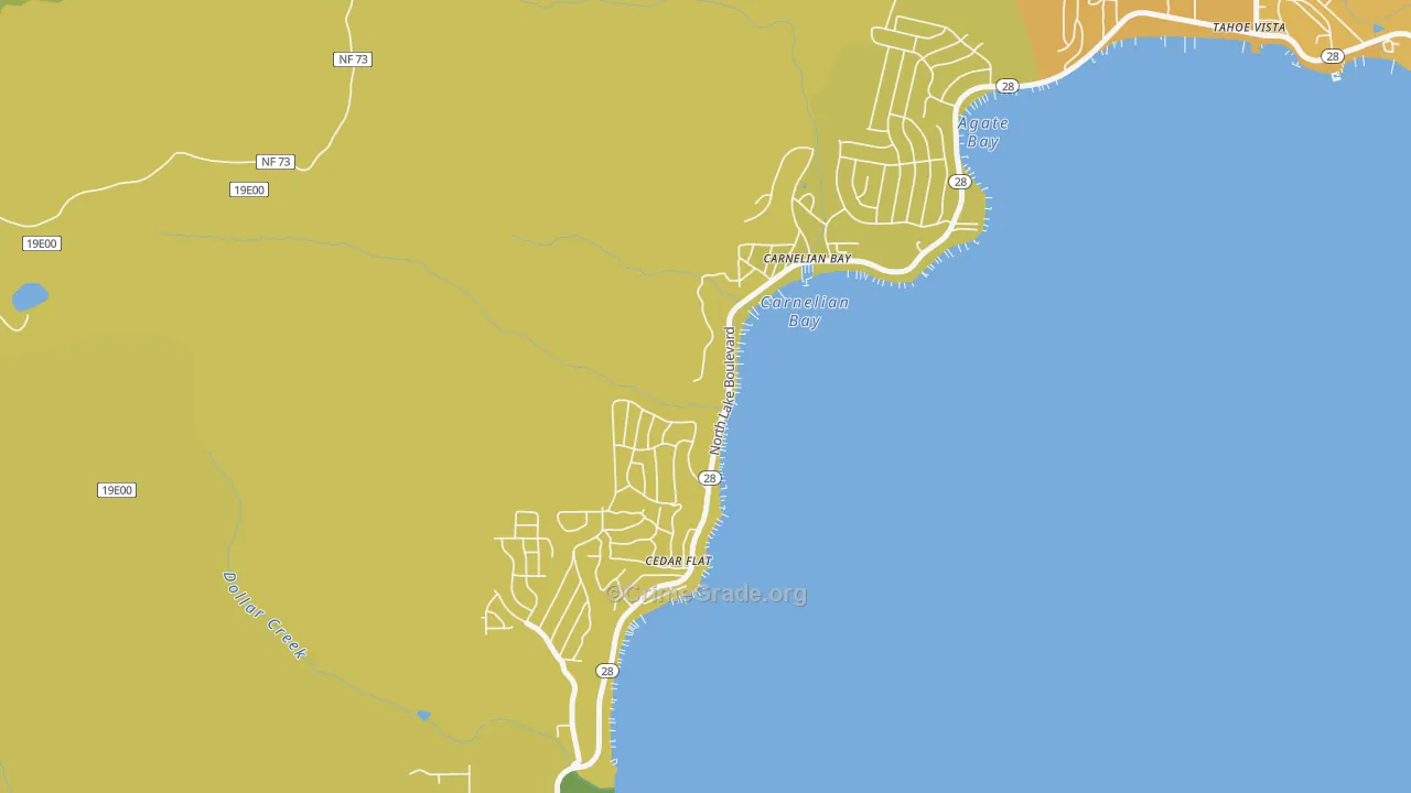 Carnelian Bay, CA Map of Murder Rates