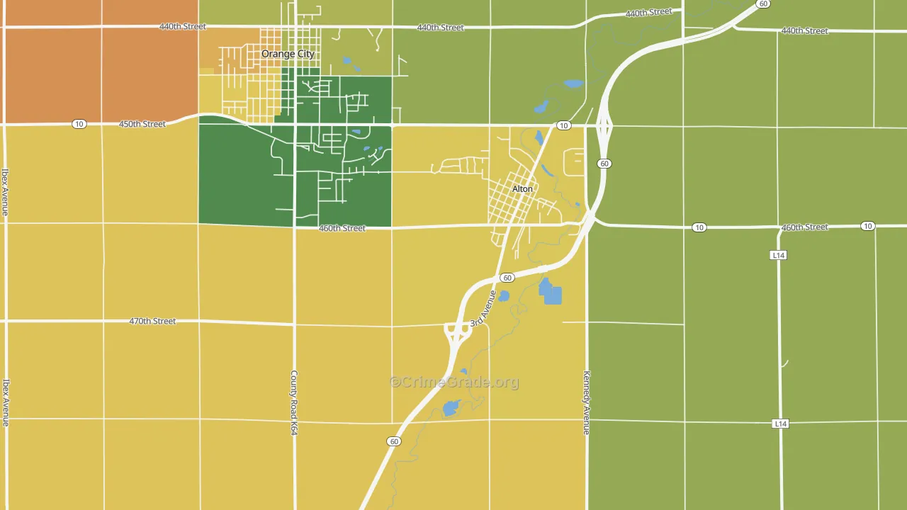 Carnes, IA Map of Murder Rates