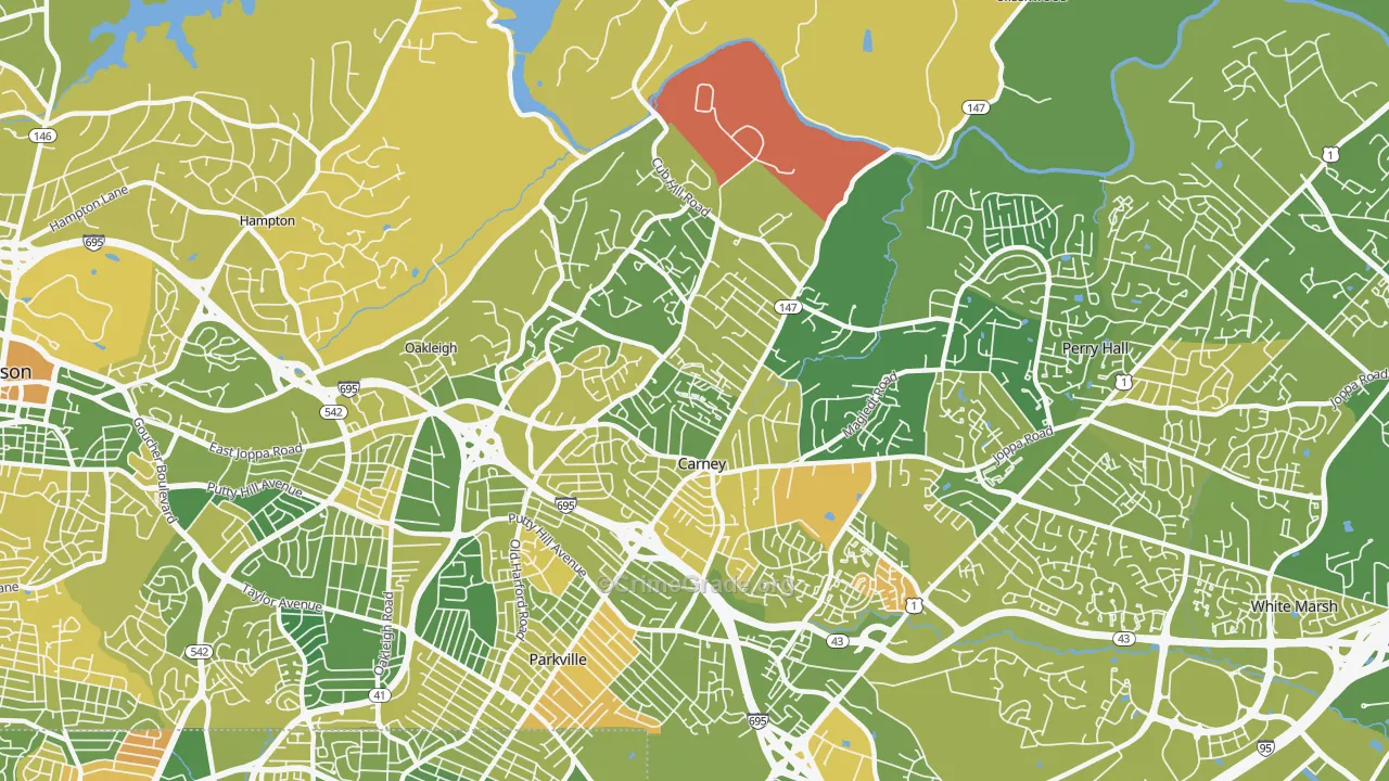 Carney, MD Map of Murder Rates